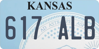 KS license plate 617ALB