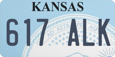 KS license plate 617ALK