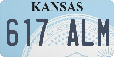 KS license plate 617ALM