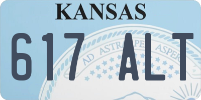 KS license plate 617ALT