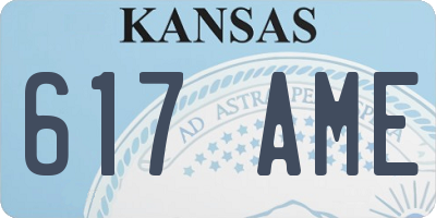 KS license plate 617AME