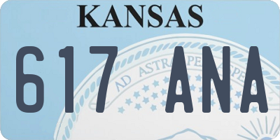 KS license plate 617ANA