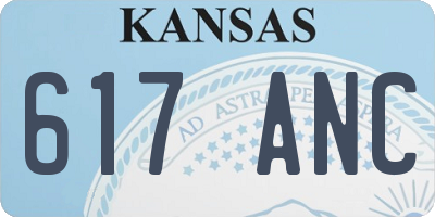 KS license plate 617ANC