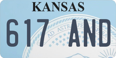 KS license plate 617AND