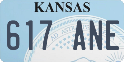 KS license plate 617ANE