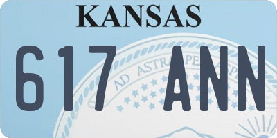 KS license plate 617ANN