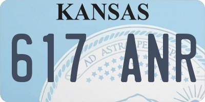 KS license plate 617ANR