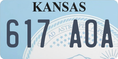 KS license plate 617AOA