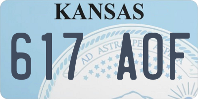 KS license plate 617AOF