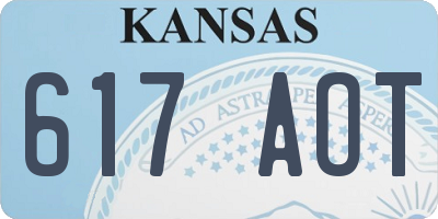 KS license plate 617AOT