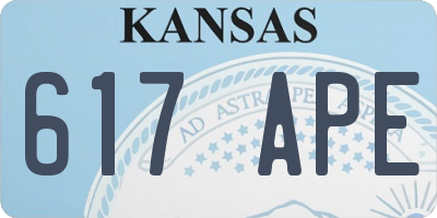KS license plate 617APE