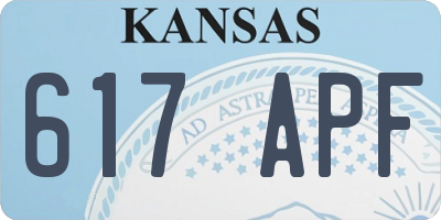 KS license plate 617APF