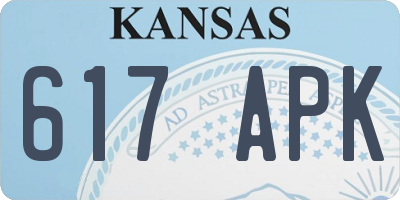 KS license plate 617APK