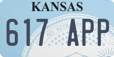 KS license plate 617APP
