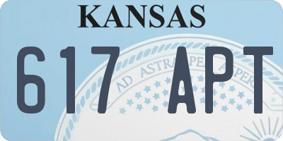 KS license plate 617APT