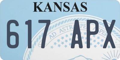 KS license plate 617APX