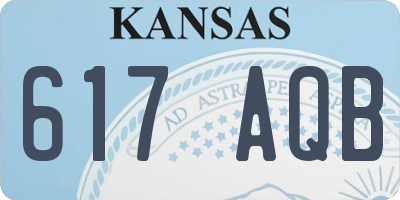 KS license plate 617AQB