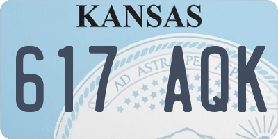 KS license plate 617AQK