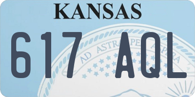 KS license plate 617AQL