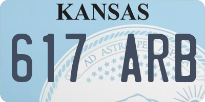 KS license plate 617ARB