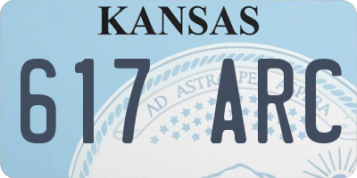 KS license plate 617ARC