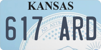 KS license plate 617ARD