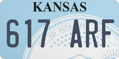 KS license plate 617ARF
