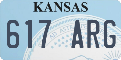 KS license plate 617ARG