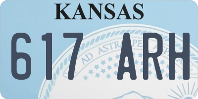 KS license plate 617ARH