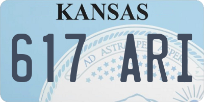 KS license plate 617ARI