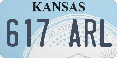 KS license plate 617ARL