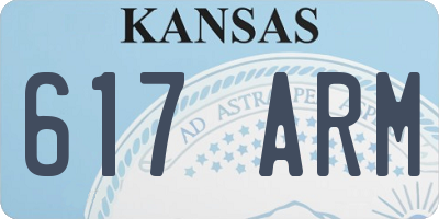 KS license plate 617ARM