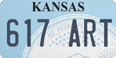KS license plate 617ART