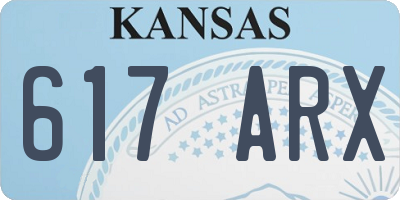 KS license plate 617ARX