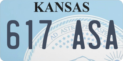 KS license plate 617ASA