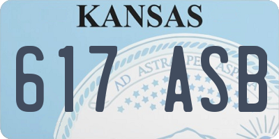 KS license plate 617ASB