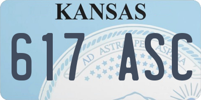 KS license plate 617ASC