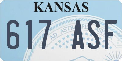 KS license plate 617ASF