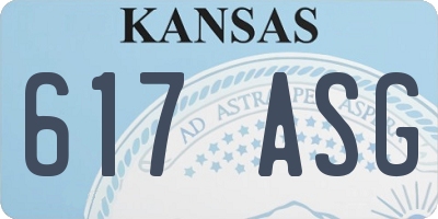 KS license plate 617ASG