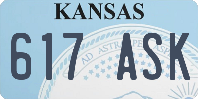 KS license plate 617ASK