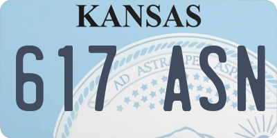 KS license plate 617ASN