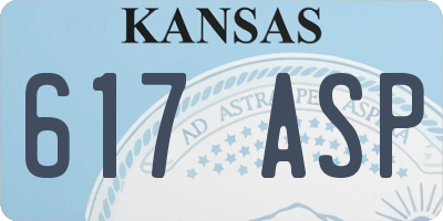 KS license plate 617ASP