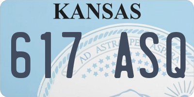 KS license plate 617ASQ