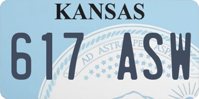 KS license plate 617ASW