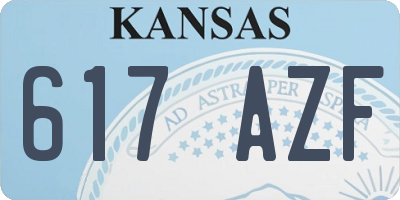 KS license plate 617AZF