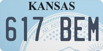 KS license plate 617BEM
