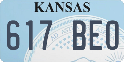 KS license plate 617BEO