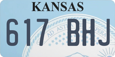 KS license plate 617BHJ