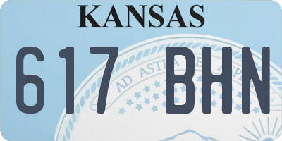 KS license plate 617BHN
