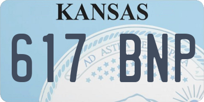 KS license plate 617BNP